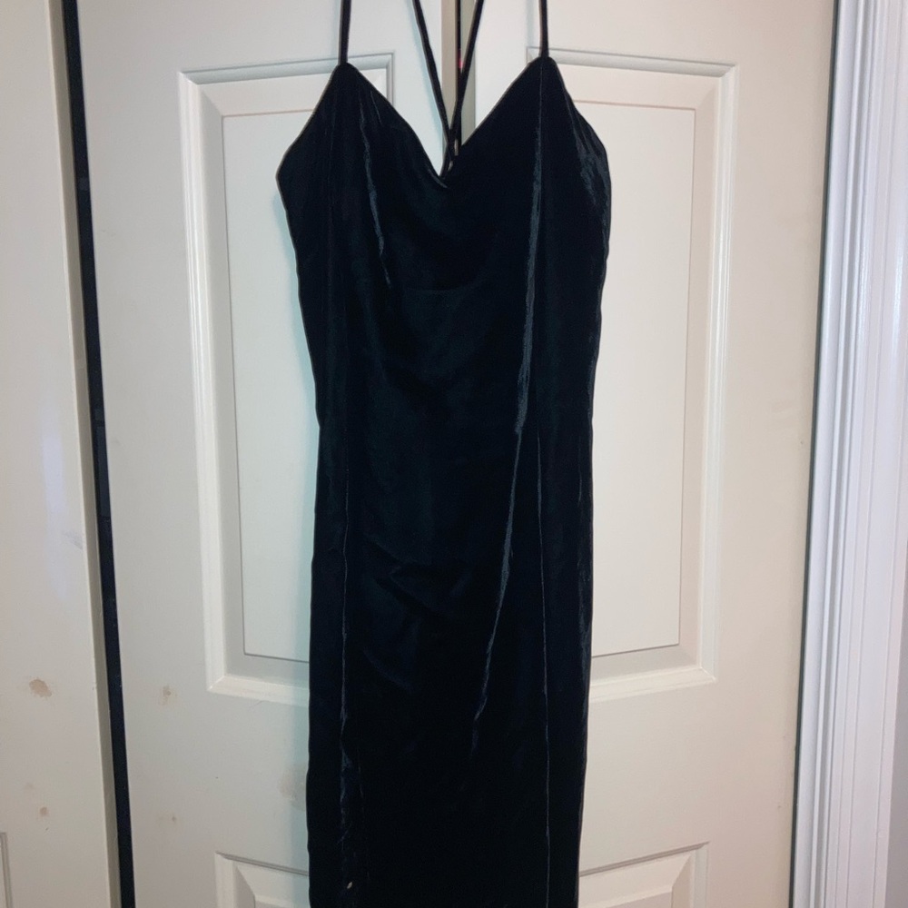 Elegant Black Anne Taylor Velvet Dress
